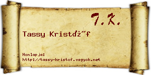 Tassy Kristóf névjegykártya