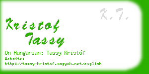 kristof tassy business card
