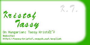 kristof tassy business card